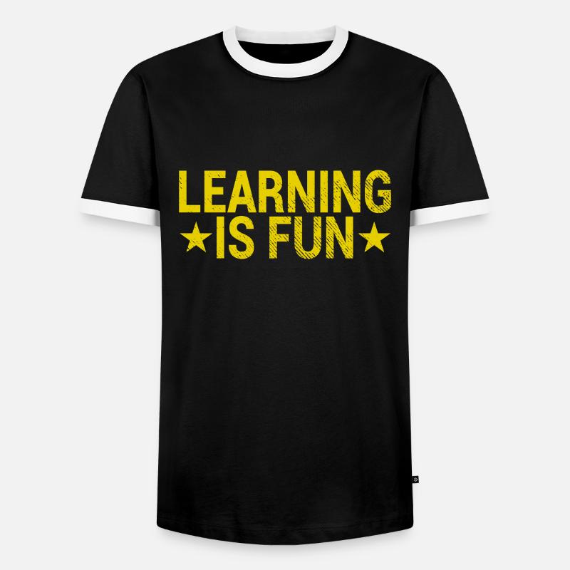 Learn Fun Saying - Men's Ringer Shirt - black/white