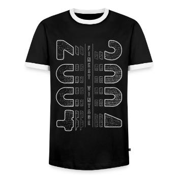 Finest Vintage 2004 Year of birth 2004 Birthday - Men's Ringer Shirt - black/white - Front - AI Model Female 172 light (172cm) & AI Model Male 178 light (178cm)