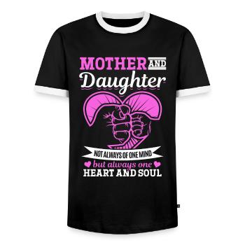 great Mother's Day saying - one heart and one soul. - Men's Ringer Shirt - black/white - Front - AI Model Female 172 light (172cm) & AI Model Male 178 light (178cm)