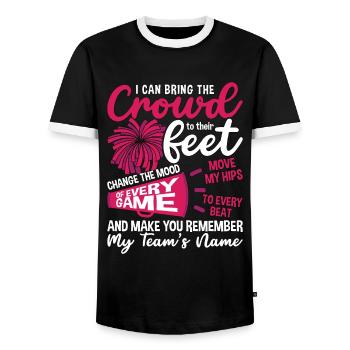 Cheerleading Je peux amener la foule à encourager l’équipe - T-shirt contrasté Homme - noir/blanc - Devant - AI Model Female 172 light (172cm) & AI Model Male 178 light (178cm)