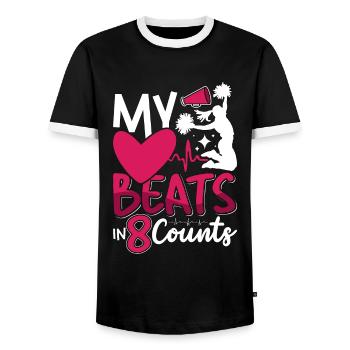 Cheerleading My Heart bat en 8 chefs d’accusation Cheering - T-shirt contrasté Homme - noir/blanc - Devant - AI Model Female 172 light (172cm) & AI Model Male 178 light (178cm)