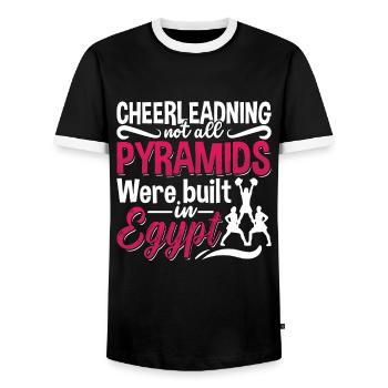 Cheerleading Toutes les pyramides n’ont pas été construites en acclamant - T-shirt contrasté Homme - noir/blanc - Devant - AI Model Female 172 light (172cm) & AI Model Male 178 light (178cm)