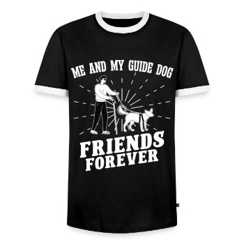 Blindheit Me And My Guide Dog Blindness Awareness - Männer Kontrast-T-Shirt - Schwarz/Weiß - Vorne - AI Model Female 172 light (172cm) & AI Model Male 178 light (178cm)