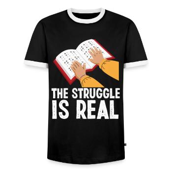 Blindheit The Struggle Is Real Blindness Awareness - Männer Kontrast-T-Shirt - Schwarz/Weiß - Vorne - AI Model Female 172 light (172cm) & AI Model Male 178 light (178cm)