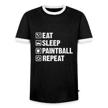 Paintball-Spieler Splatter Paintball-Gamer-Spruch - Männer Kontrast-T-Shirt - Schwarz/Weiß - Vorne - AI Model Female 172 light (172cm) & AI Model Male 178 light (178cm)