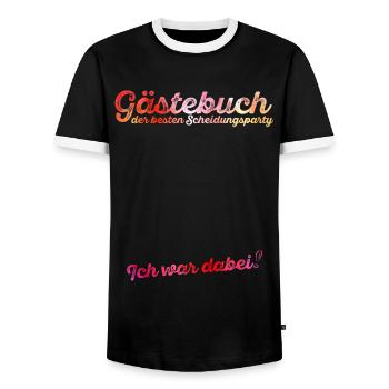 Scheidungsparty Gästebuch Ich war dabei Scheidung - Männer Kontrast-T-Shirt - Schwarz/Weiß - Vorne - AI Model Female 172 light (172cm) & AI Model Male 178 light (178cm)