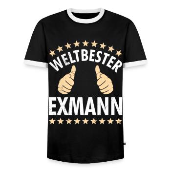 Scheidung Männer frisch geschieden Scheidungsparty - Männer Kontrast-T-Shirt - Schwarz/Weiß - Vorne - AI Model Female 172 light (172cm) & AI Model Male 178 light (178cm)