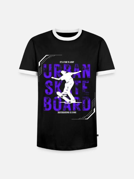 Urban Skate Board - Männer Kontrast-T-Shirt - Schwarz/Weiß