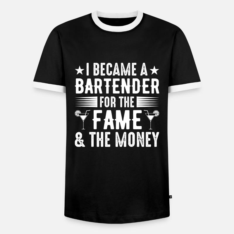 Waitress Bartender Waiter Bartending - Men's Ringer Shirt - black/white