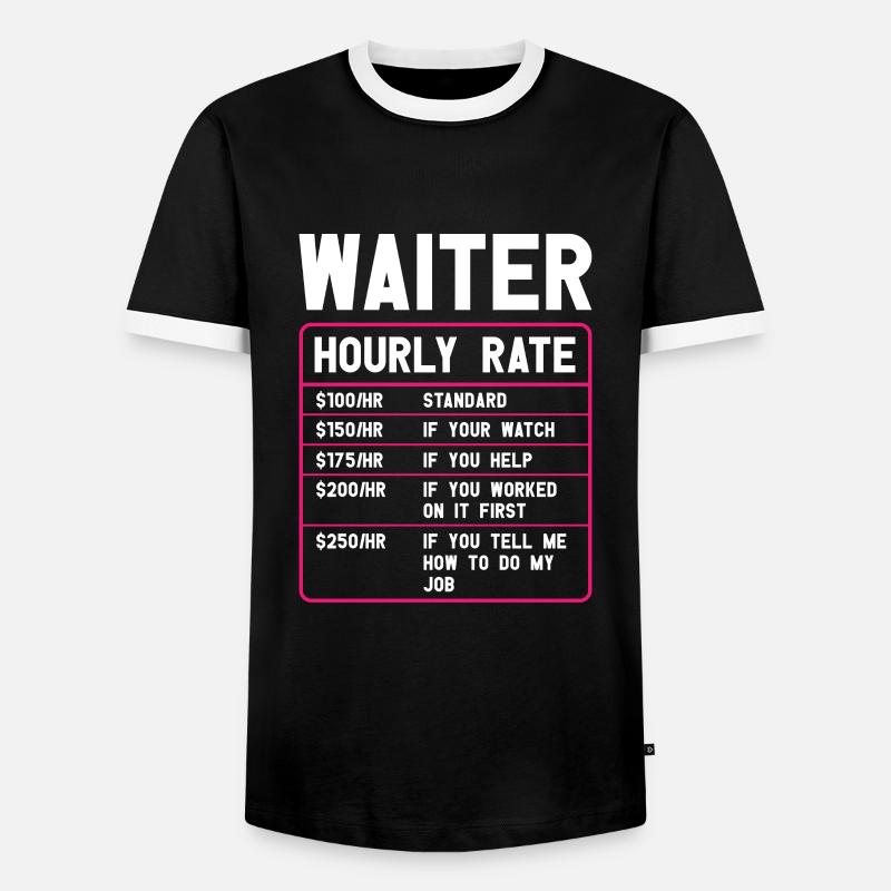 Waitress Bartender Waiter Server - Men's Ringer Shirt - black/white