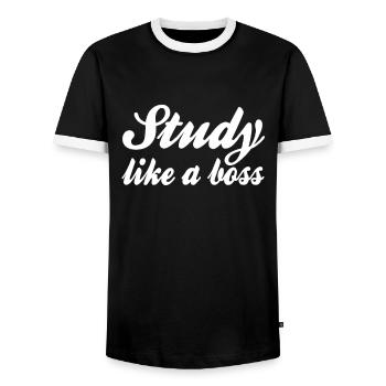Studieren Spruch - Männer Kontrast-T-Shirt - Schwarz/Weiß - Vorne - AI Model Female 172 light (172cm) & AI Model Male 178 light (178cm)