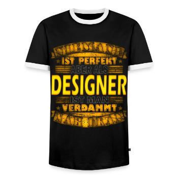 Grafiker Grafik Design Designerin Geschenkidee - Männer Kontrast-T-Shirt - Schwarz/Weiß - Vorne - AI Model Female 172 light (172cm) & AI Model Male 178 light (178cm)