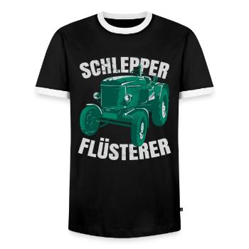 Schlepper Flüsterer - Männer Kontrast-T-Shirt - Schwarz/Weiß - Vorne - AI Model Female 172 light (172cm) & AI Model Male 178 light (178cm)