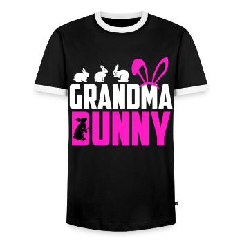 Easter Bunny Grandma Bunny Easter Friends Grandma Easter - Men's Ringer Shirt - black/white - Front - AI Model Female 172 light (172cm) & AI Model Male 178 light (178cm)