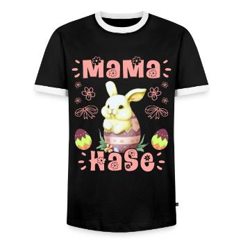 Hasen Mama Hase Osterhasen Osterfreunde Ostern - Männer Kontrast-T-Shirt - Schwarz/Weiß - Vorne - AI Model Female 172 light (172cm) & AI Model Male 178 light (178cm)