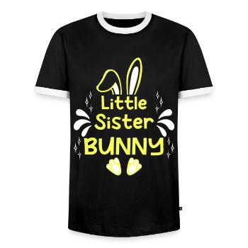 Little Sister Kaninchen Osterhasen Bunny Kinder - Männer Kontrast-T-Shirt - Schwarz/Weiß - Vorne - AI Model Female 172 light (172cm) & AI Model Male 178 light (178cm)