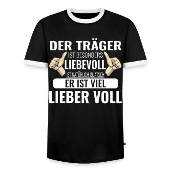 Liebevoll Lieber Voll Party Fun - Männer Kontrast-T-Shirt - Schwarz/Weiß - Vorne - AI Model Female 172 light (172cm) & AI Model Male 178 light (178cm)