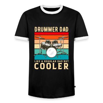 Drum Set Drummer Funny Drumming Drums Drumset - Men's Ringer Shirt - black/white - Front - AI Model Female 172 light (172cm) & AI Model Male 178 light (178cm)