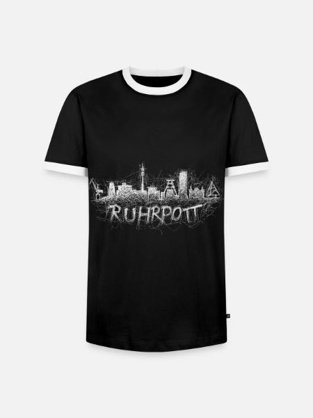 Ruhrpott Skyline - Männer Kontrast-T-Shirt - Schwarz/Weiß