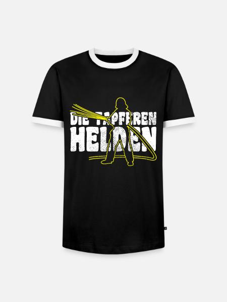 Feuerwehr Tapfere Helden - Männer Kontrast-T-Shirt - Schwarz/Weiß