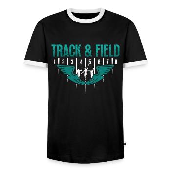 Athlétisme Entraînement athlétique Coureur Sprint - T-shirt contrasté Homme - noir/blanc - Devant - AI Model Female 172 light (172cm) & AI Model Male 178 light (178cm)