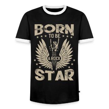 Geboren, um ein zu werden - Männer Kontrast-T-Shirt - Schwarz/Weiß - Vorne - AI Model Female 172 light (172cm) & AI Model Male 178 light (178cm)