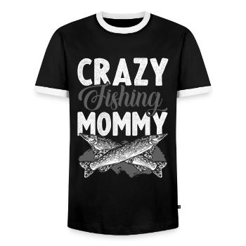Fischer Mama - Men's Ringer Shirt - black/white - Front - AI Model Female 172 light (172cm) & AI Model Male 178 light (178cm)