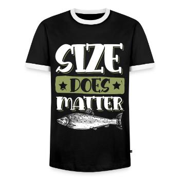 Fishing anglers - Men's Ringer Shirt - black/white - Front - AI Model Female 172 light (172cm) & AI Model Male 178 light (178cm)
