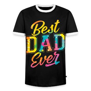 Best Dad Ever - Men's Ringer Shirt - black/white - Front - AI Model Female 172 light (172cm) & AI Model Male 178 light (178cm)