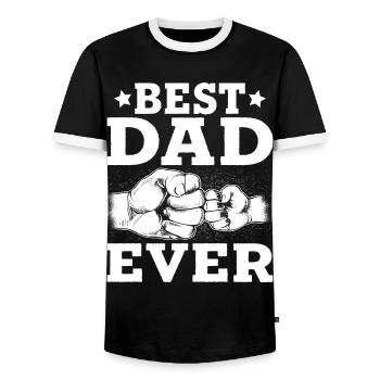 Best Dad Ever - Men's Ringer Shirt - black/white - Front - AI Model Female 172 light (172cm) & AI Model Male 178 light (178cm)