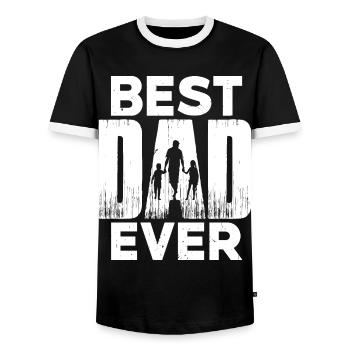 Meilleur papa de tous les temps - T-shirt contrasté Homme - noir/blanc - Devant - AI Model Female 172 light (172cm) & AI Model Male 178 light (178cm)
