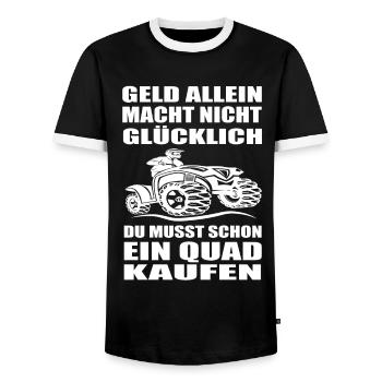 Quad - Männer Kontrast-T-Shirt - Schwarz/Weiß - Vorne - AI Model Female 172 light (172cm) & AI Model Male 178 light (178cm)