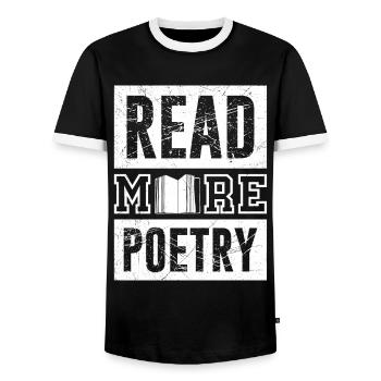 Read more Poetry Poesie Gedichte Poeten - Männer Kontrast-T-Shirt - Schwarz/Weiß - Vorne - AI Model Female 172 light (172cm) & AI Model Male 178 light (178cm)