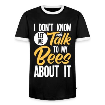 Apiculteurs Abeilles Abeilles mellifères Apiculture - T-shirt contrasté Homme - noir/blanc - Devant - AI Model Female 172 light (172cm) & AI Model Male 178 light (178cm)