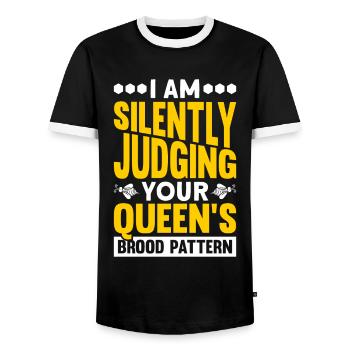 Beekeepers Bees Honey bees Beekeeping - Men's Ringer Shirt - black/white - Front - AI Model Female 172 light (172cm) & AI Model Male 178 light (178cm)