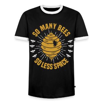 Beekeepers Bees Honey bees Beekeeping - Men's Ringer Shirt - black/white - Front - AI Model Female 172 light (172cm) & AI Model Male 178 light (178cm)