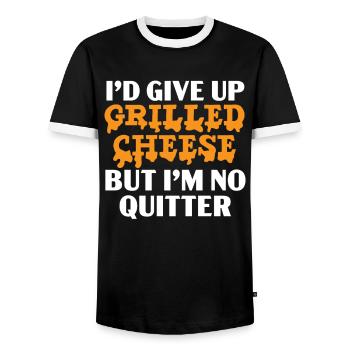 I would give up grilled cheese, but I'm k - Men's Ringer Shirt - black/white - Front - AI Model Female 172 light (172cm) & AI Model Male 178 light (178cm)