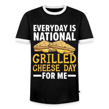 For me, every day is the National Day of Culture. - Men's Ringer Shirt - black/white - Front - AI Model Female 172 light (172cm) & AI Model Male 178 light (178cm)