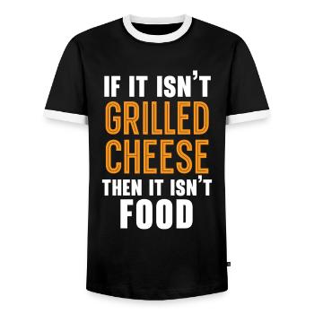 If it's not grilled cheese, it's not a food - Men's Ringer Shirt - black/white - Front - AI Model Female 172 light (172cm) & AI Model Male 178 light (178cm)