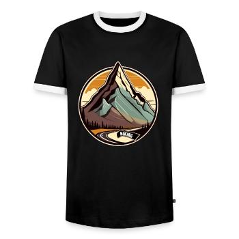 Mountain hiking - Men's Ringer Shirt - black/white - Front - AI Model Female 172 light (172cm) & AI Model Male 178 light (178cm)