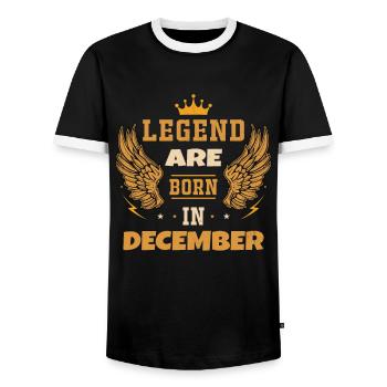 Die im Dezember geborene Legende Geburtstagsgeschenk - Männer Kontrast-T-Shirt - Schwarz/Weiß - Vorne - AI Model Female 172 light (172cm) & AI Model Male 178 light (178cm)