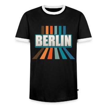 Berlin Berlinerin Berliner Stadt Berlin - Männer Kontrast-T-Shirt - Schwarz/Weiß - Vorne - AI Model Female 172 light (172cm) & AI Model Male 178 light (178cm)