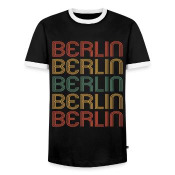 Berlin Berlinerin Berliner Stadt Berlin - Männer Kontrast-T-Shirt - Schwarz/Weiß - Vorne - AI Model Female 172 light (172cm) & AI Model Male 178 light (178cm)