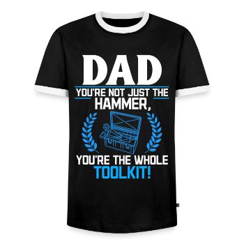 Papa tu n’es pas seulement génial - Idée de fête des pères - T-shirt contrasté Homme - noir/blanc - Devant - AI Model Female 172 light (172cm) & AI Model Male 178 light (178cm)