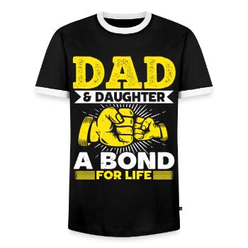 Dad & Daughter - A covenant for life - Father's Day - Men's Ringer Shirt - black/white - Front - AI Model Female 172 light (172cm) & AI Model Male 178 light (178cm)