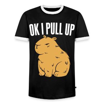 Ok I Pull Up - Männer Kontrast-T-Shirt - Schwarz/Weiß - Vorne - AI Model Female 172 light (172cm) & AI Model Male 178 light (178cm)