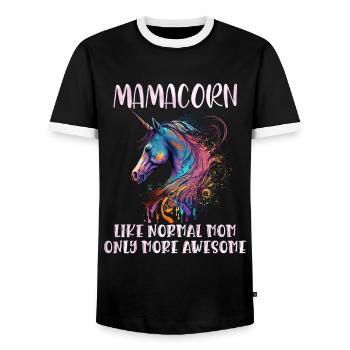 Mamacorn Einhorn Muttertag Mama Cooles Einhorn - Männer Kontrast-T-Shirt - Schwarz/Weiß - Vorne - AI Model Female 172 light (172cm) & AI Model Male 178 light (178cm)