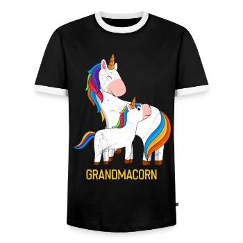 Omacorn Muttertag Einhörner Großmutter Unicorn - Männer Kontrast-T-Shirt - Schwarz/Weiß - Vorne - AI Model Female 172 light (172cm) & AI Model Male 178 light (178cm)