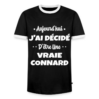 J'ai Décidé D'être une Vraie Connard Humour Lgbt - T-shirt contrasté Homme - noir/blanc - Devant - AI Model Female 172 light (172cm) & AI Model Male 178 light (178cm)