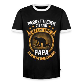 Parkettleger sein ist eine Ehre Fliesenleger - Männer Kontrast-T-Shirt - Schwarz/Weiß - Vorne - AI Model Female 172 light (172cm) & AI Model Male 178 light (178cm)
